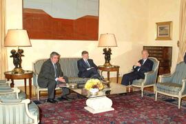 Encuentro de RODRÍGUEZ IBARRA, Juan Carlos con BRANCO DE SAMPAIO, Jorge Fernando y SÁNCHEZ AMOR, ...