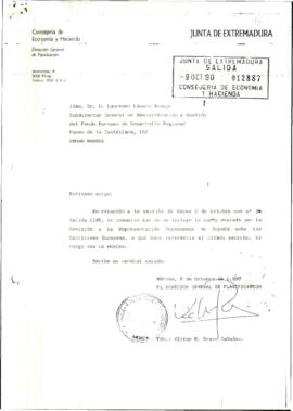 Carta de BRAVO CAÑADAS, Víctor Manuel para LÁZARO ARAUJO, Laureano cuyo asunto trata de que no se...