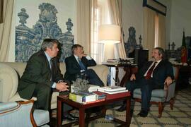 Encuentro de RODRÍGUEZ IBARRA, Juan Carlos con MORAIS, Isaltino Afonso y SÁNCHEZ AMOR, Ignacio.