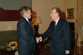 Saludo de RODRÍGUEZ IBARRA, Juan Carlos con BRANCO DE SAMPAIO, Jorge Fernando.