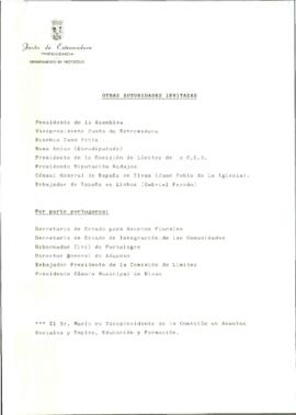 Programa onomástico de RODRÍGUEZ IBARRA, Juan Carlos, con motivo del acto simbólico de supresión ...