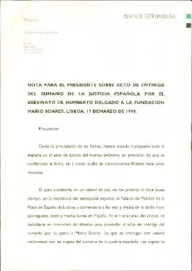 Nota del Director del Gabinete del Presidente para RODRÍGUEZ IBARRA, Juan Carlos, para su interve...