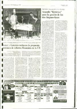 Artículo de prensa, realizado por LARRAYA, José Miguel y GARCÍA, Javier con titular "Acuerdo...