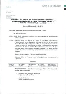 Programa cronológico del Jefe de la Secretaría del Presidente para RODRÍGUEZ IBARRA, Juan Carlos ...