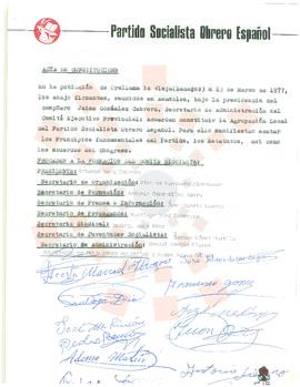 19770323_Orellana La Vieja_Acta de Constitución Agrupación Local PSOE